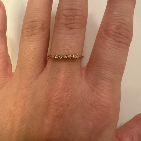 Gorjana size 7 diamond row ring gold - Picture 10 of 15